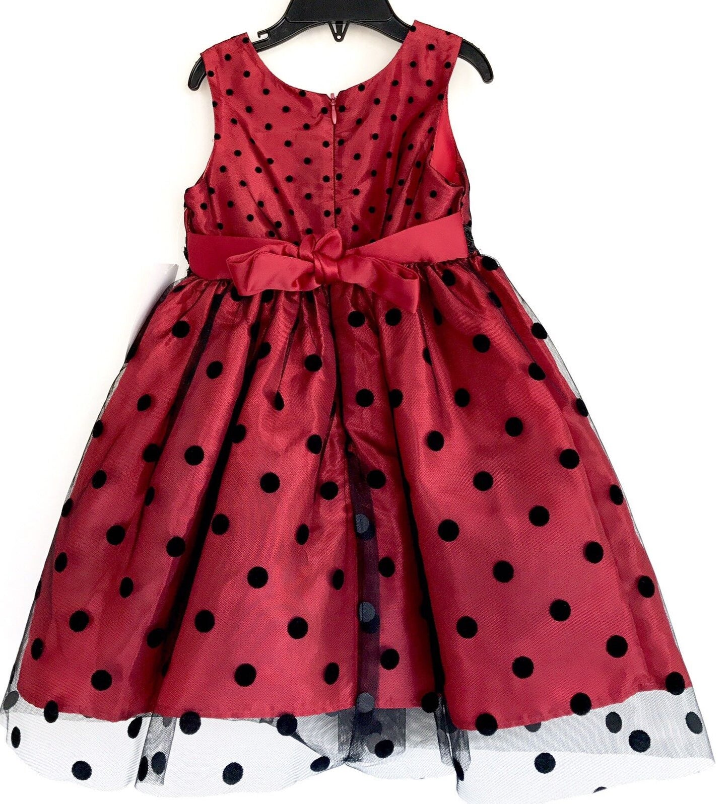 Sorbet Full Skirt Net Dress Red And Black Spot. NWT Age 2 Retails $62 Price $36