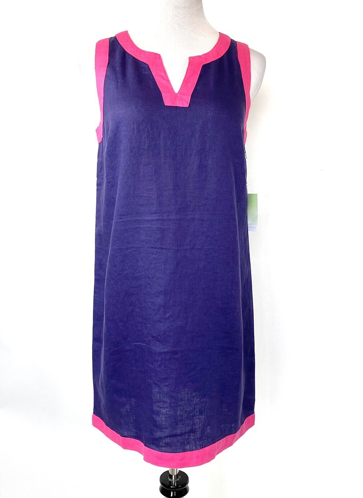 Sigrid Olsen 100% Linen Blue Sleeveless Dress. Retail $119 Price $55 Size M NWT