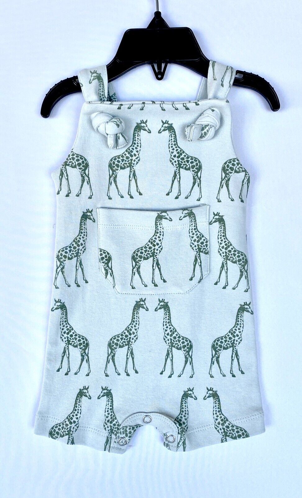 Kate Quinn 100% Organic Cotton Overall Shortie  Romper Retail $36 Price $28 0-3M