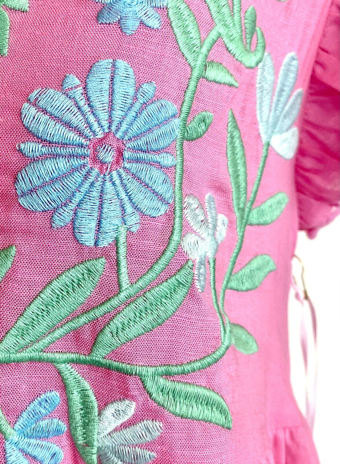 NWT J Marie embroidered Linen Mix Malia Dress size XSmall Retail $118 Price $69