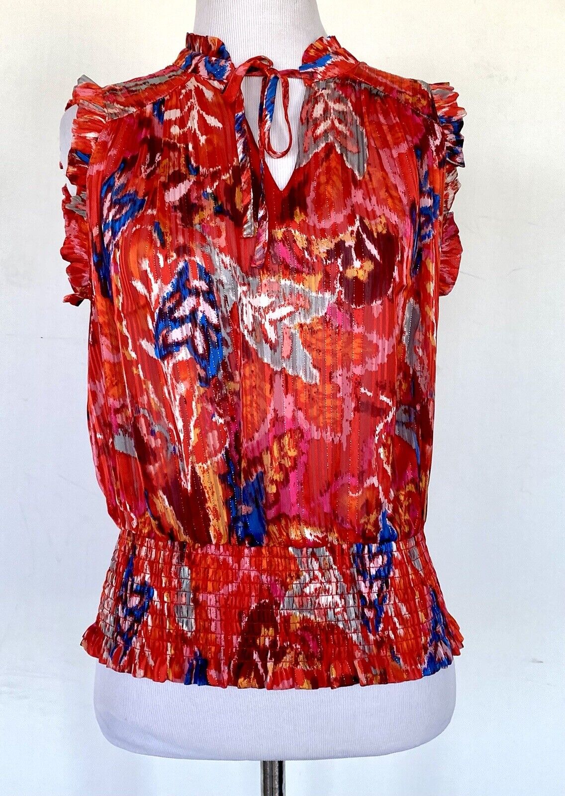 Rachel Zoe Ruffle Sleeve  Smocked Waist Top Size XS Retails $69 Price $45 NWT