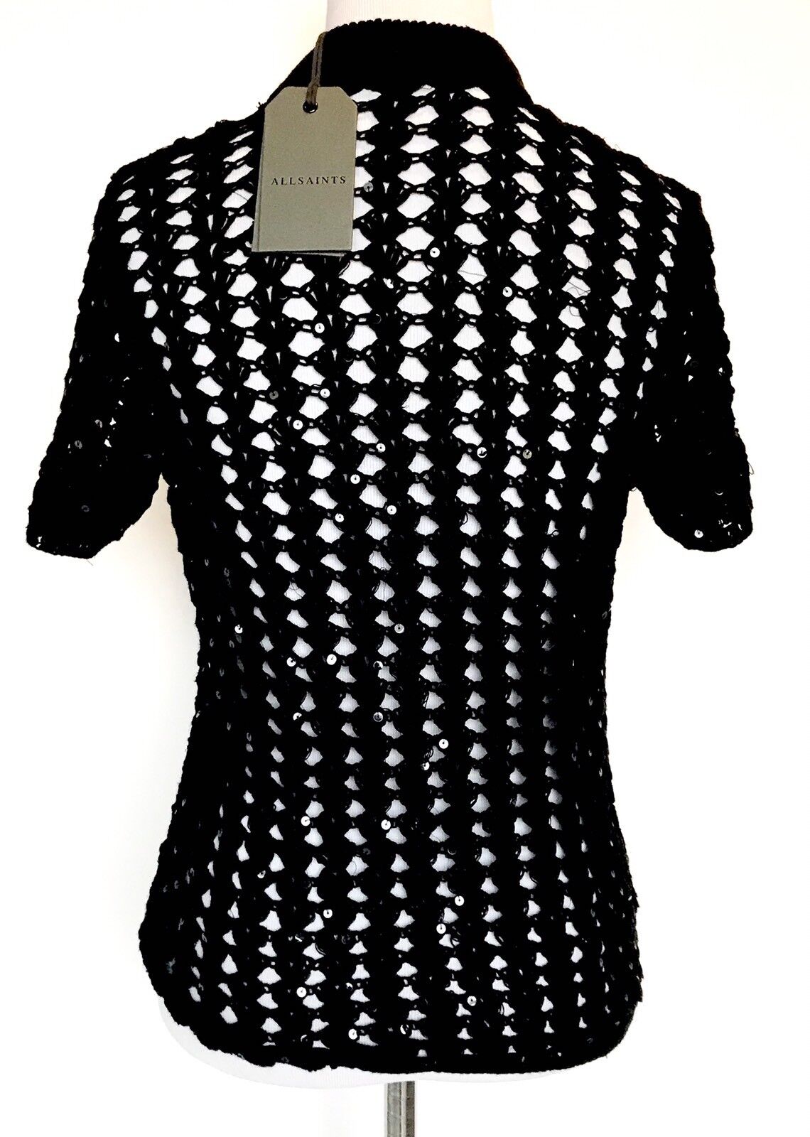 AllSaints Alyse Crochet Sequin Top NWT Retail $178 Price $79 Size S All Saints