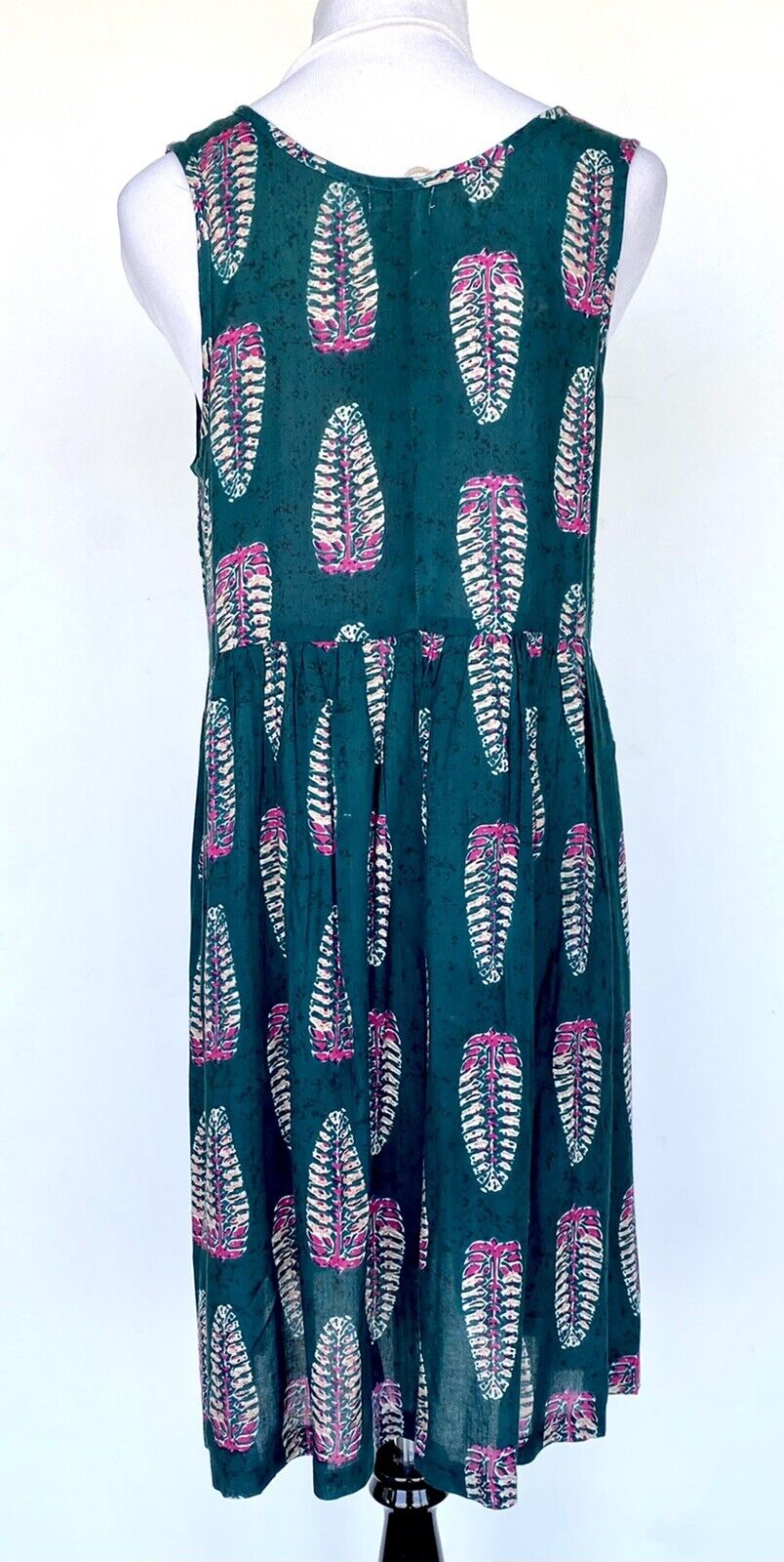 World Market Kaitlin Teal Feathers Sleeveless Dress / Cover Up S/M Price $29 NWT