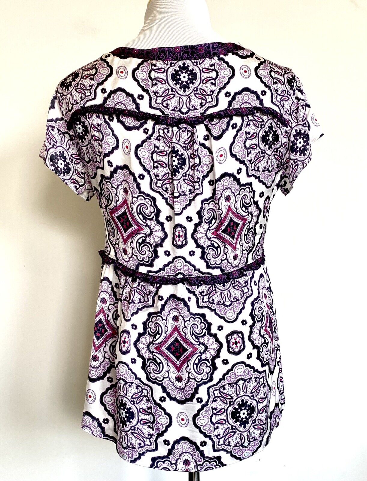 Odd Molly free floating blouse Lilac Purple White Size 2 Price $45