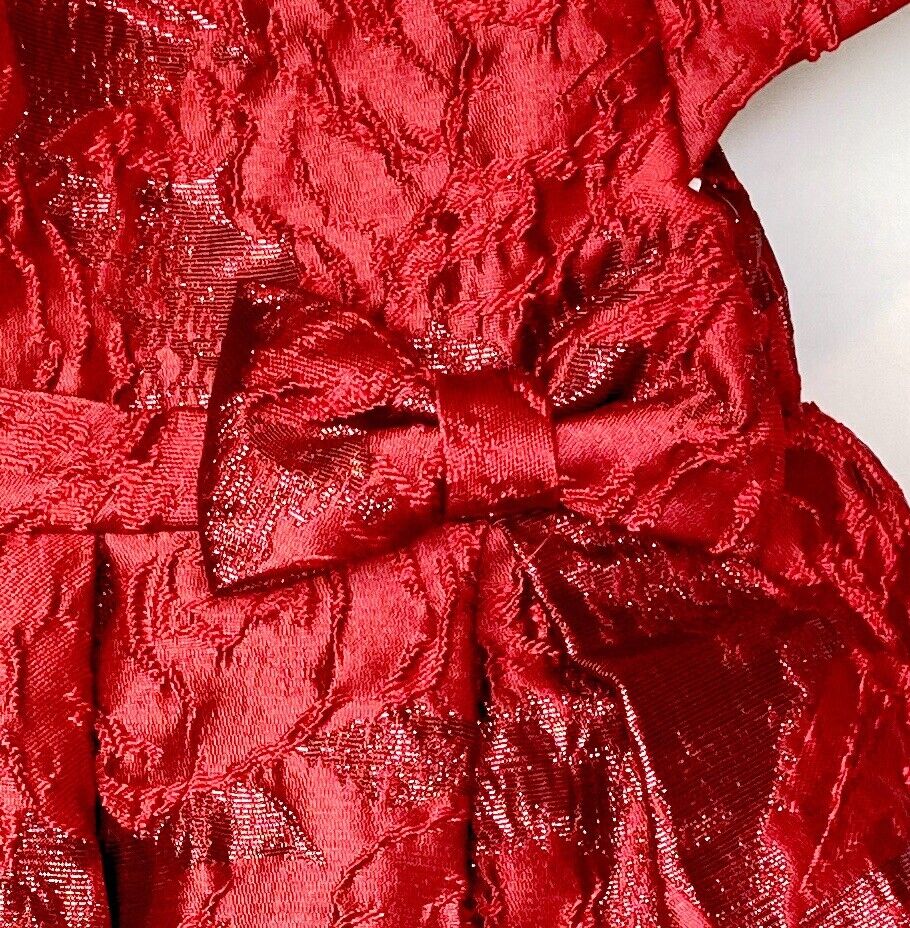 Petite Frais Red Brocade Party Dress Retail $32 Price $22 Size 9 M