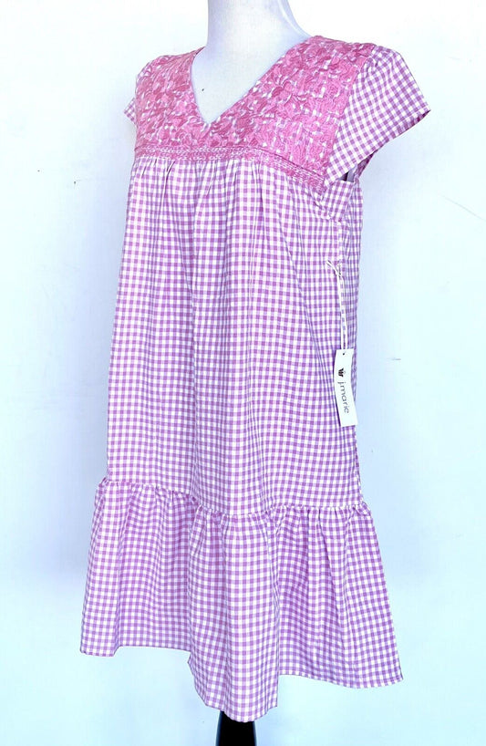 NWT J Marie embroidered Gingham Kensie Dress size Small Retail $114 Price $65
