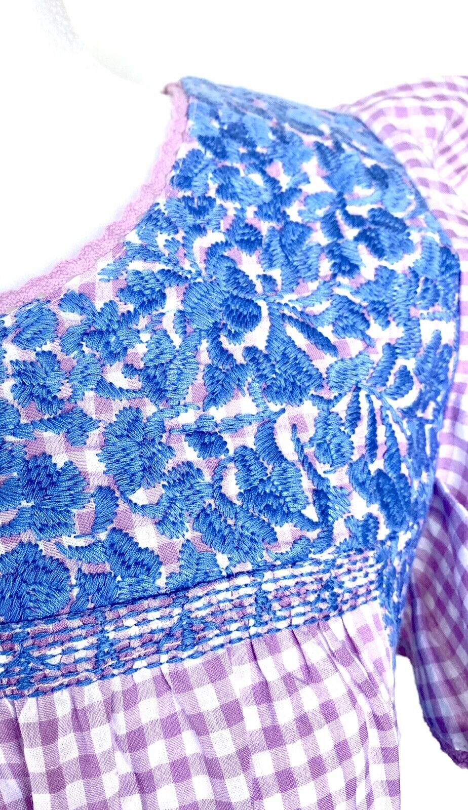 J Marie embroidered Oakley MIDI Dress size S Retail $140 Price $70 Gingham