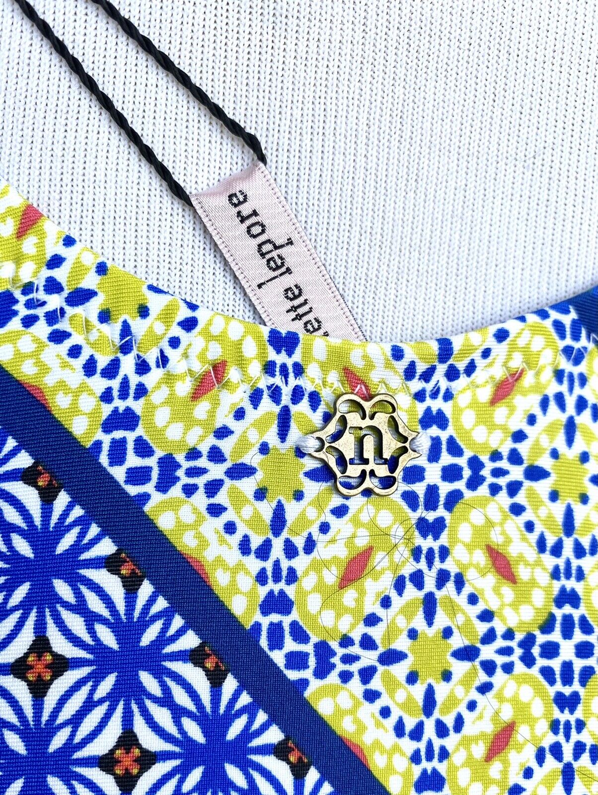 Nanette Lepore Patchwork Goddess Plunge Swimsuit NWT Sz 2 Retail $142 Price $49