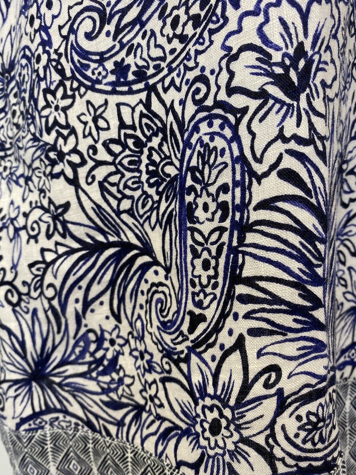 Sigrid Olsen 100% Linen Blue Paisley tunic top. Retail $79 Price $47 Size S NWT