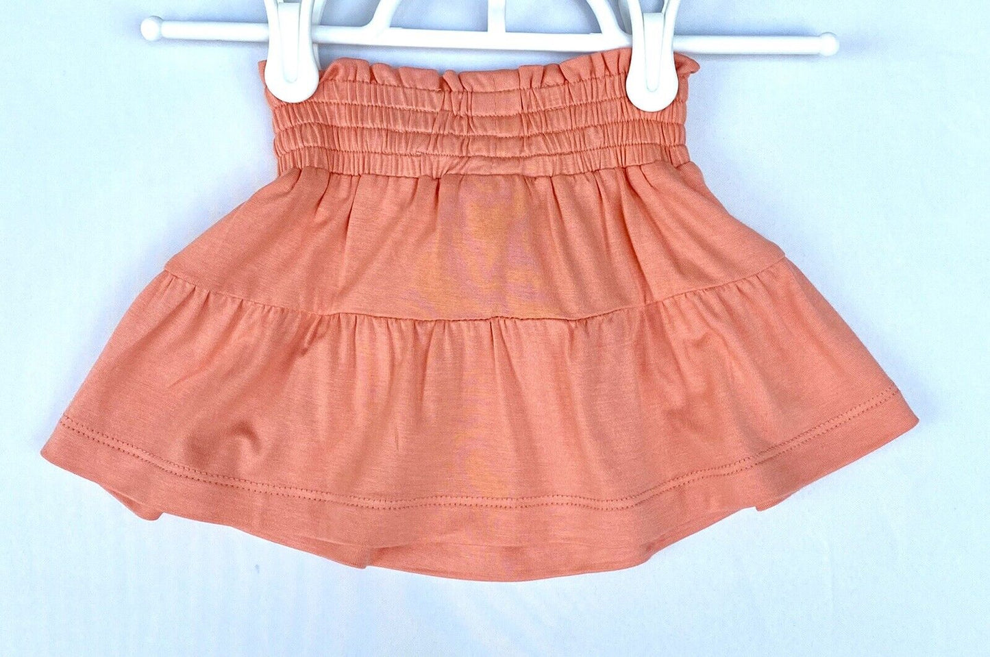 Kate Quinn Bamboo Smocked Waist Tiered Skirt Retail $38 Price $25 6-12 M Coral