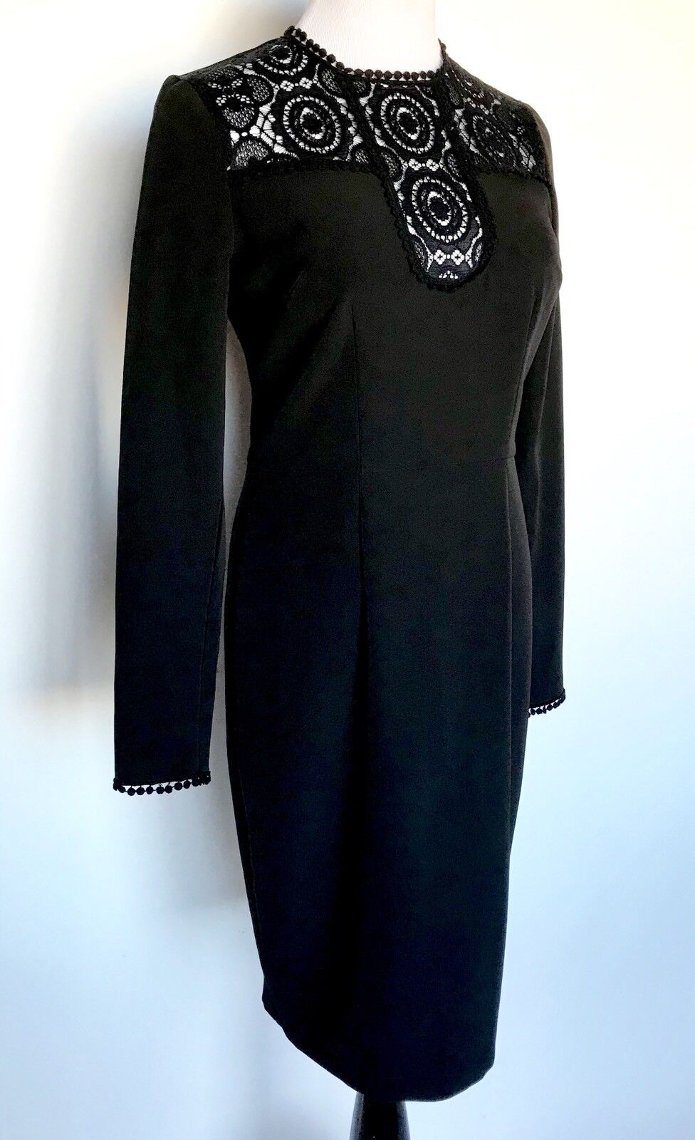 Alexia Admor Black Lace Panel Dress. Retail $225 Price $98 Size S NWT