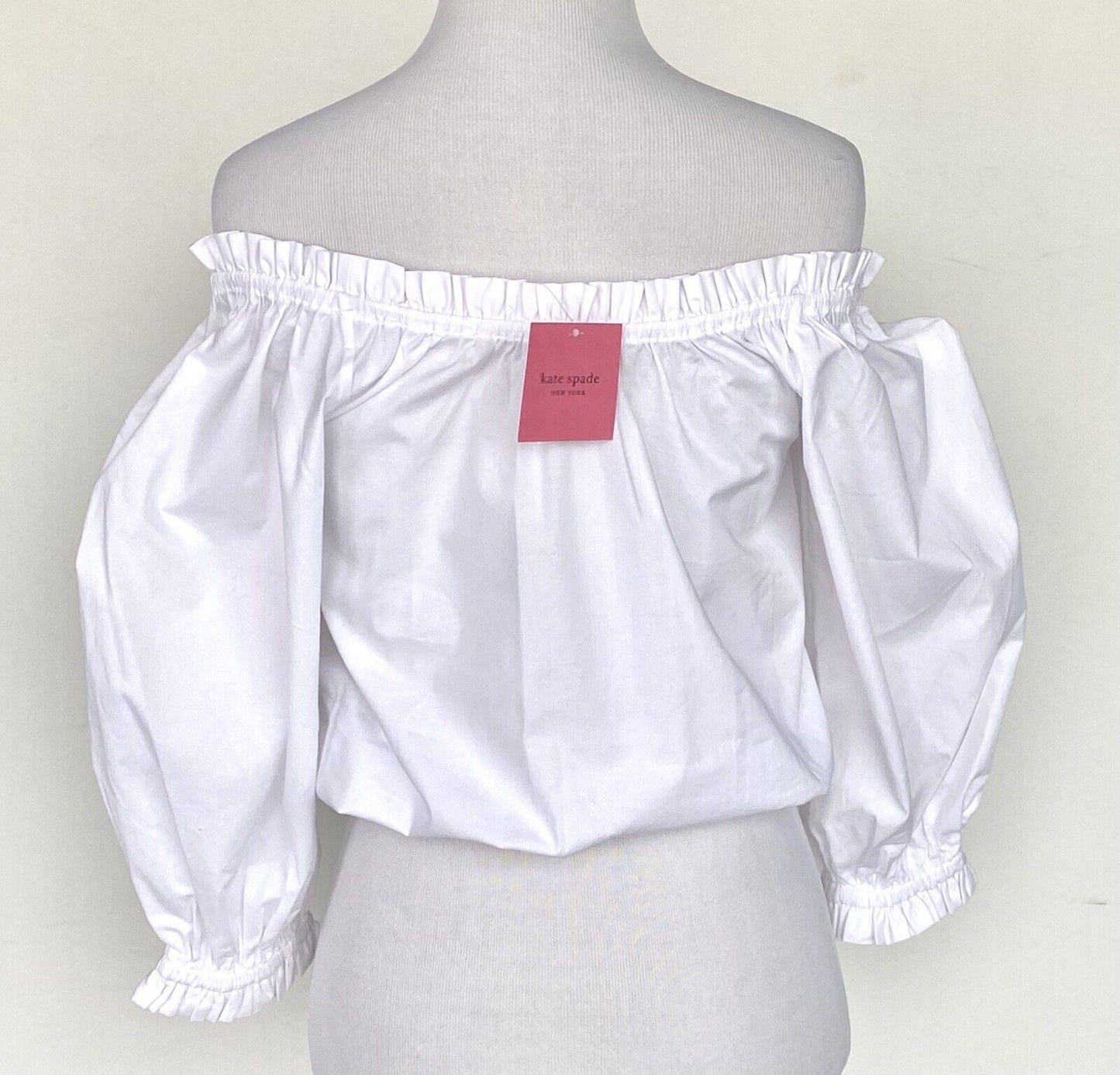 Kate Spade Aperitif White Poplin Top / Blouse NWT Retail $128 Price $84 Size XS