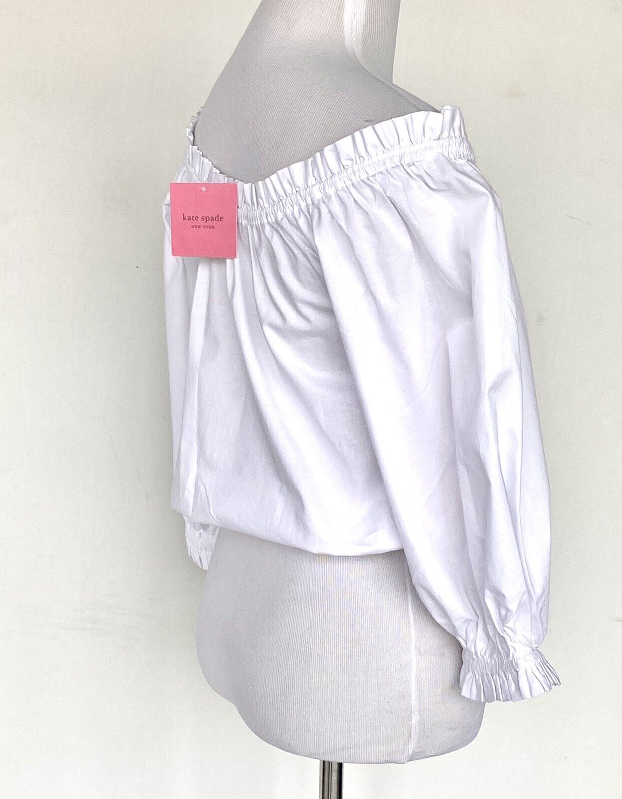 Kate Spade Aperitif White Poplin Top / Blouse NWT Retail $128 Price $84 Size XS