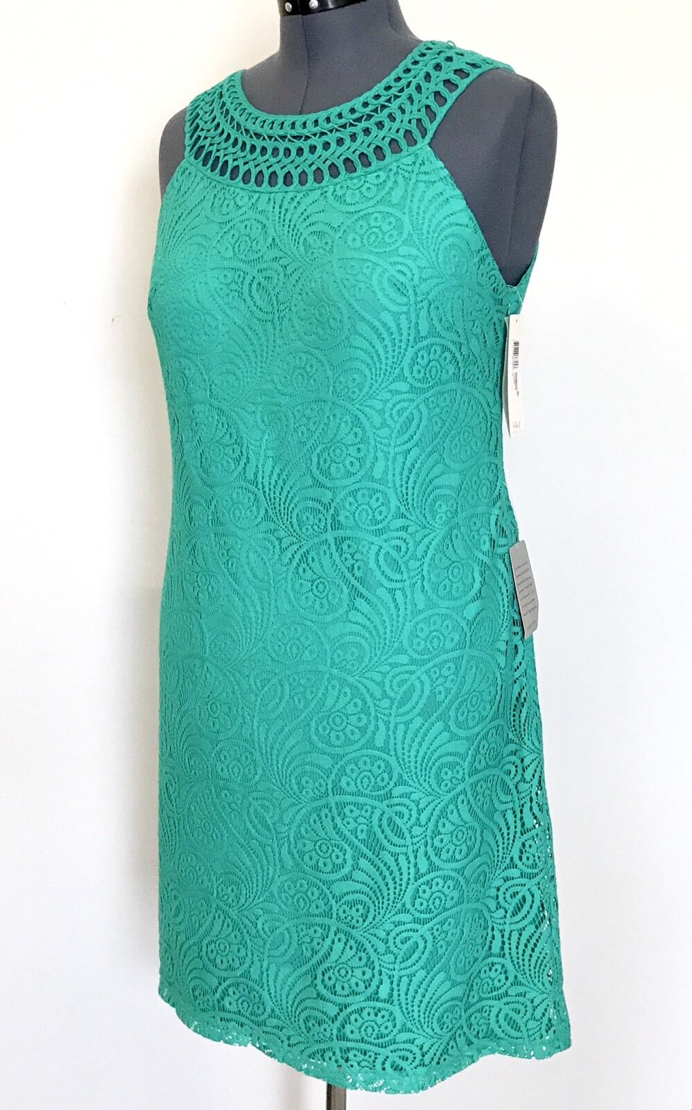 Eliza J Pink Jade Green Lace Shift Dress NWT Retails $148 Price $68 Size 12