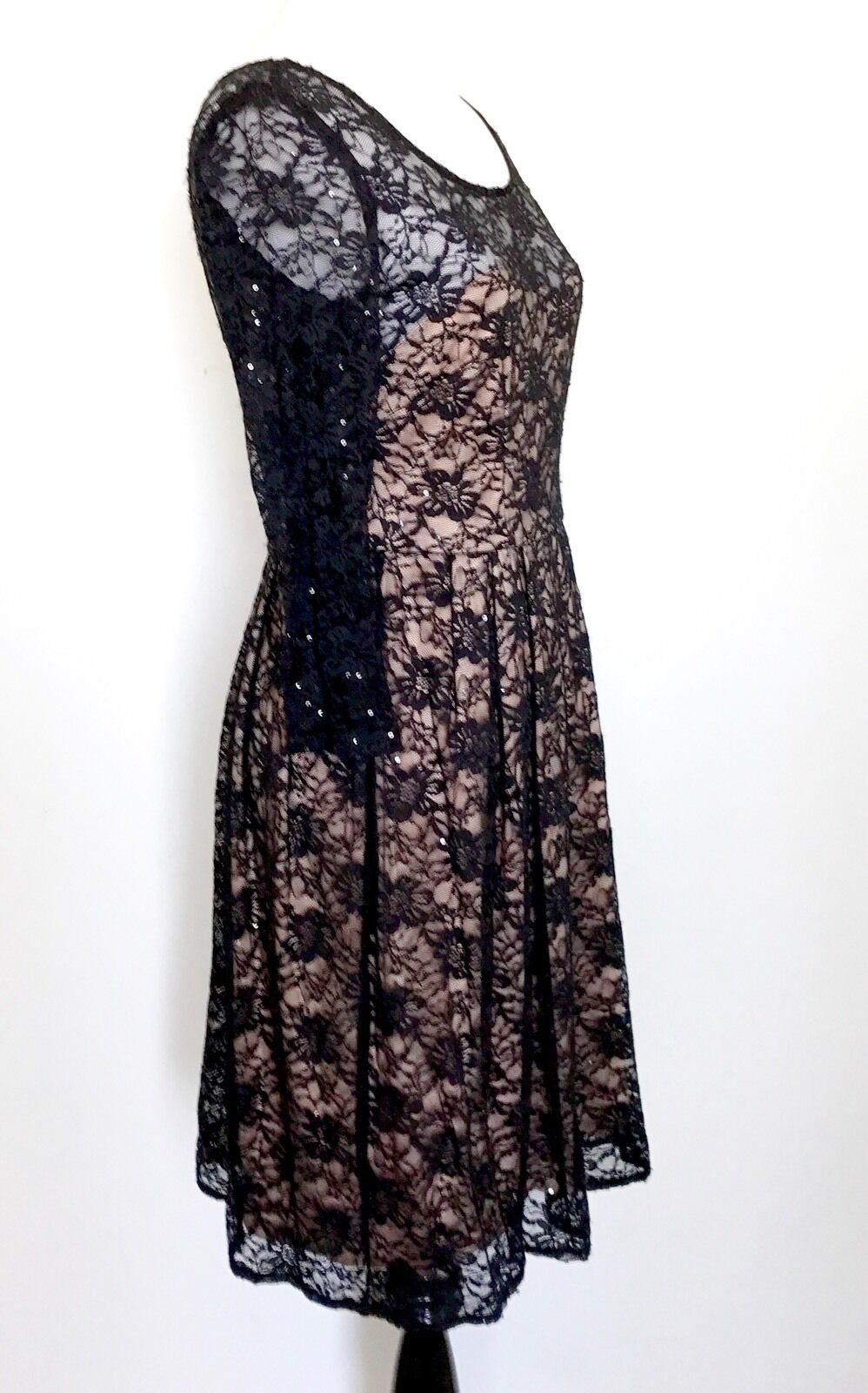 Betsey Johnson Black Lace & Nude Dress. Size 2. Retails $148 Price $52 NWT