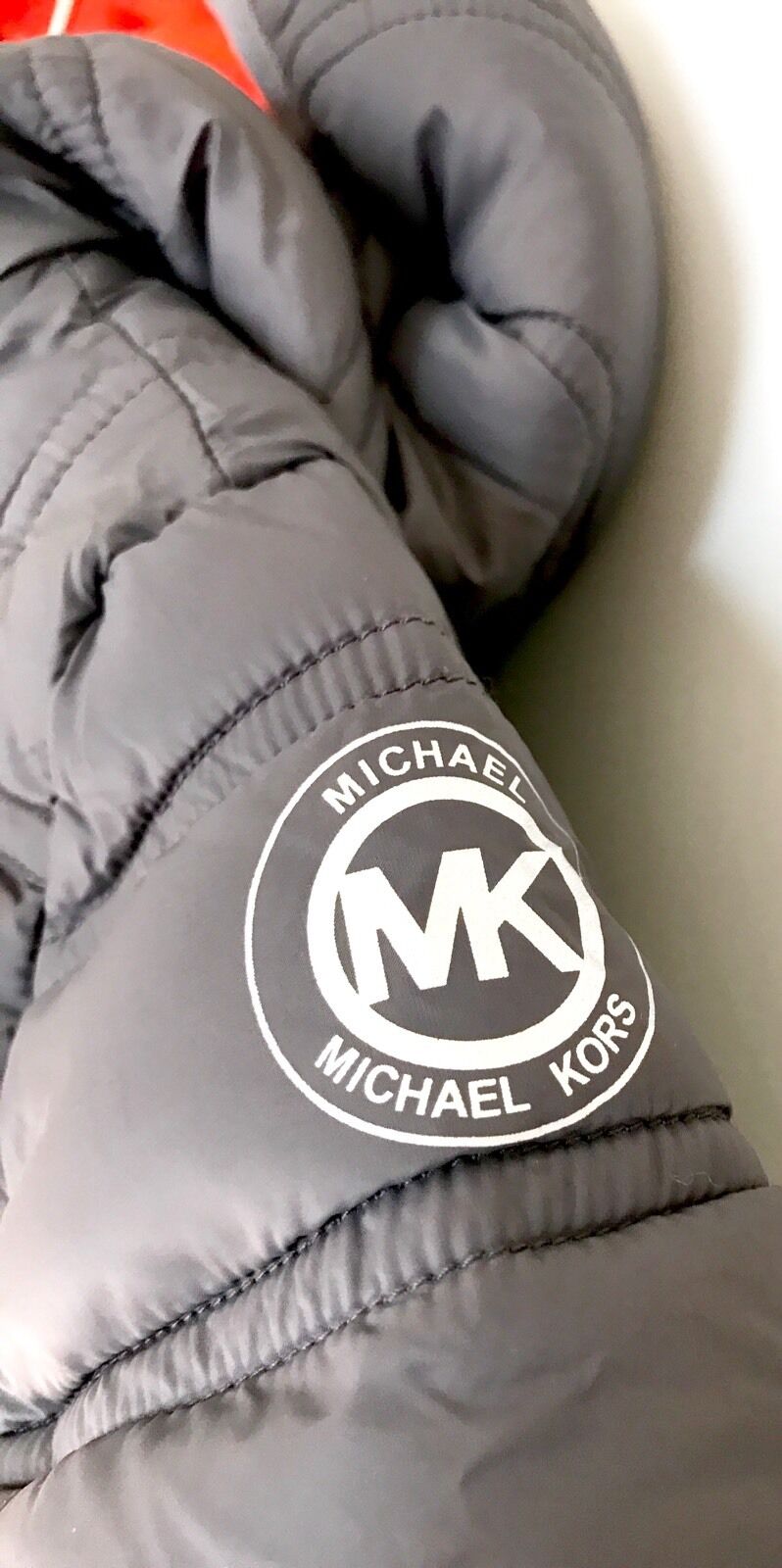Michael Kors Grey & Orange Puffa Jacket NWT Retail $135 Price $49 Age 3