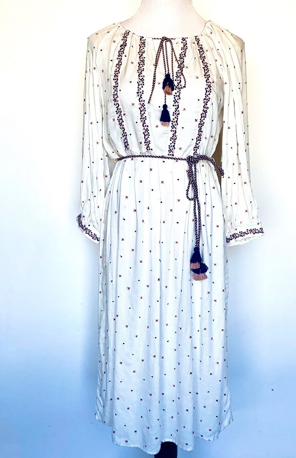 VELVET Graham & Spencer Boho Isilda Embroider Dress Retail $238 Price $79 S NWT