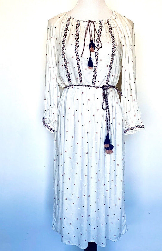 VELVET Graham & Spencer Boho Isilda Embroider Dress Retail $238 Price $79 S NWT