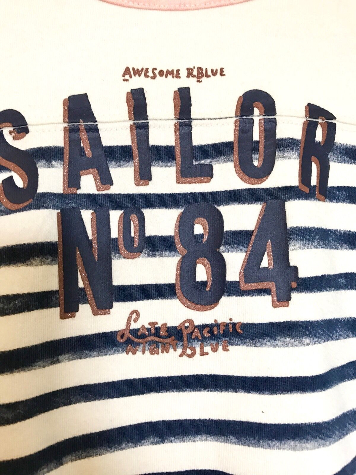 Scotch R'Belle Breton Cream & Blue Stripe Shirt.NWT Age 8 Retail $55 Price $38