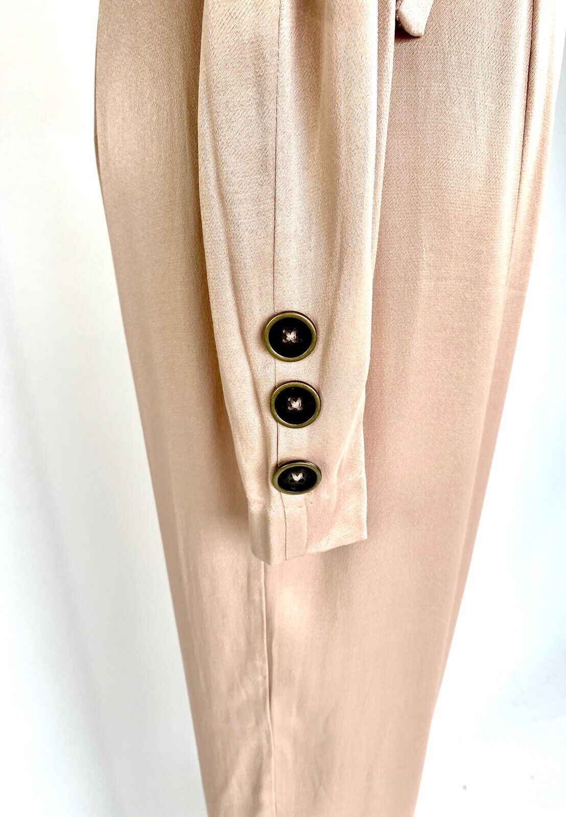 Free People Nude Mystic Tan Silky Jumpsuit. Sz 0 Retail $300 Price $98 NWT