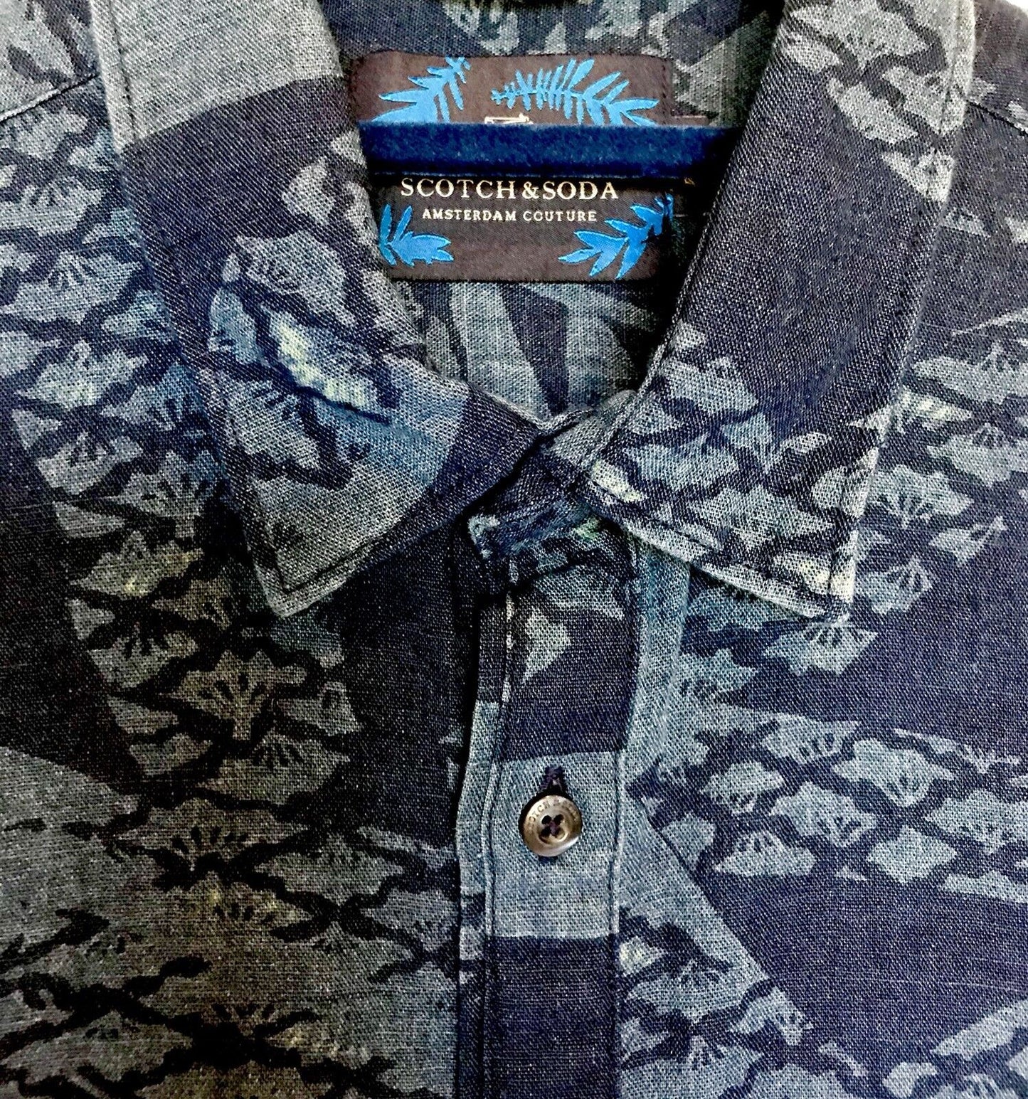 Scotch & Soda Blue Linen / Cotton Mix Shirt. NWT Small Retail $125 Price $69