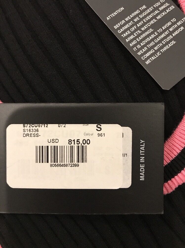 Dsquared Black & Pink Knit Scoop Neck Dress. Retails $815. NWT Price $395