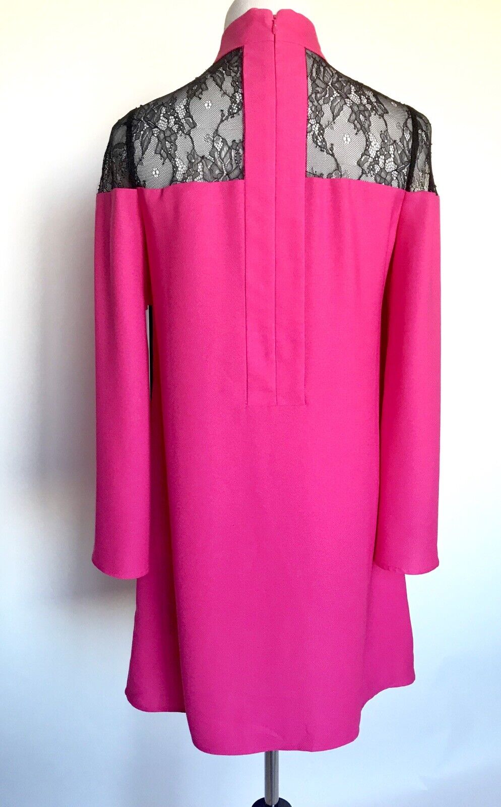 Nicole Miller  Black & Pink Lace Neck Dress NWT Retails $138 Price $45 Size 4