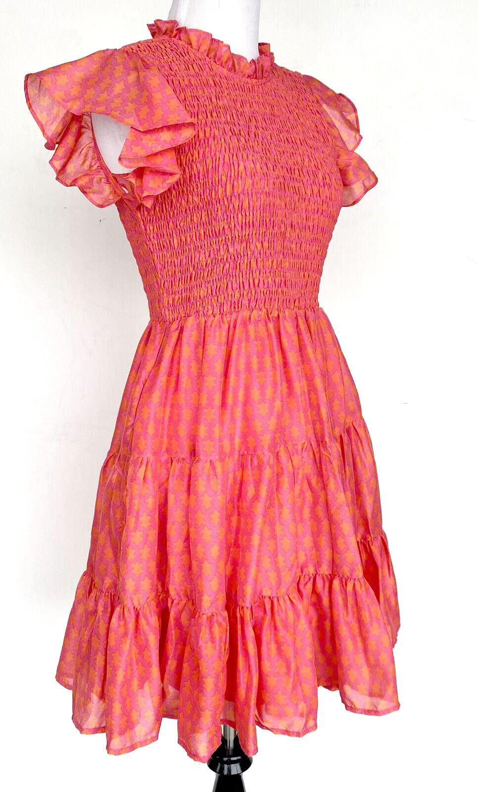 J Marie Ella Smocked Ruched Tiered Dress size XS Retail $158 Price $70 NWT