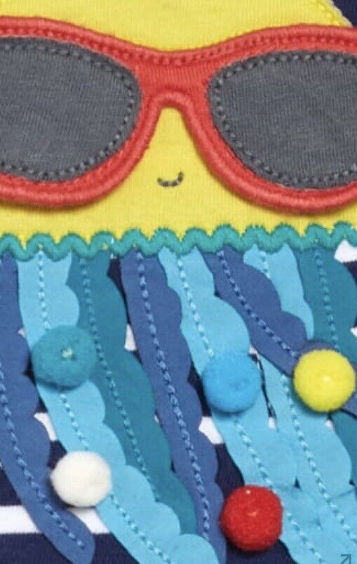 Mini Boden Baby Boden Jellyfish Appliqué Tee 3-6 M Retail $25 Price $19  NWT
