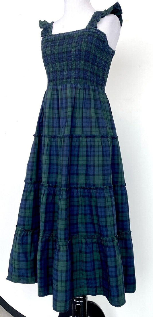 J.Crew Tartan Plaid Smocked Bodice Size XS Retail $128 Price $69 Cotton Poplin
