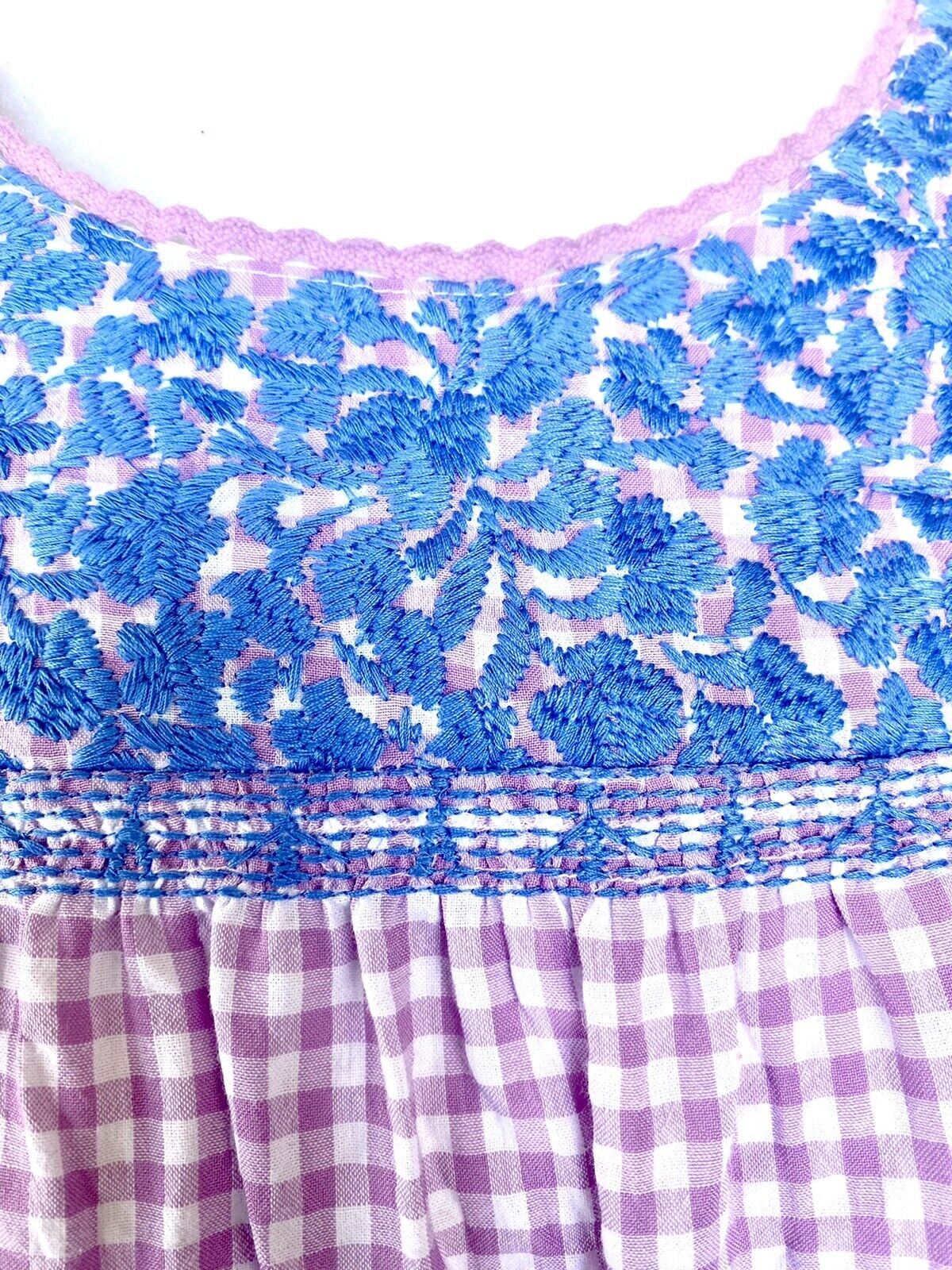 J Marie embroidered Oakley MIDI Dress size S Retail $140 Price $70 Gingham