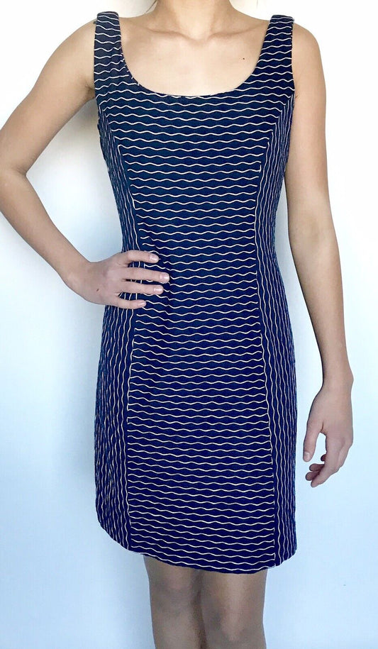NEW Milly Dress Size P (0-2) Blue Stripe Embroidered Retail $$285 Price $118