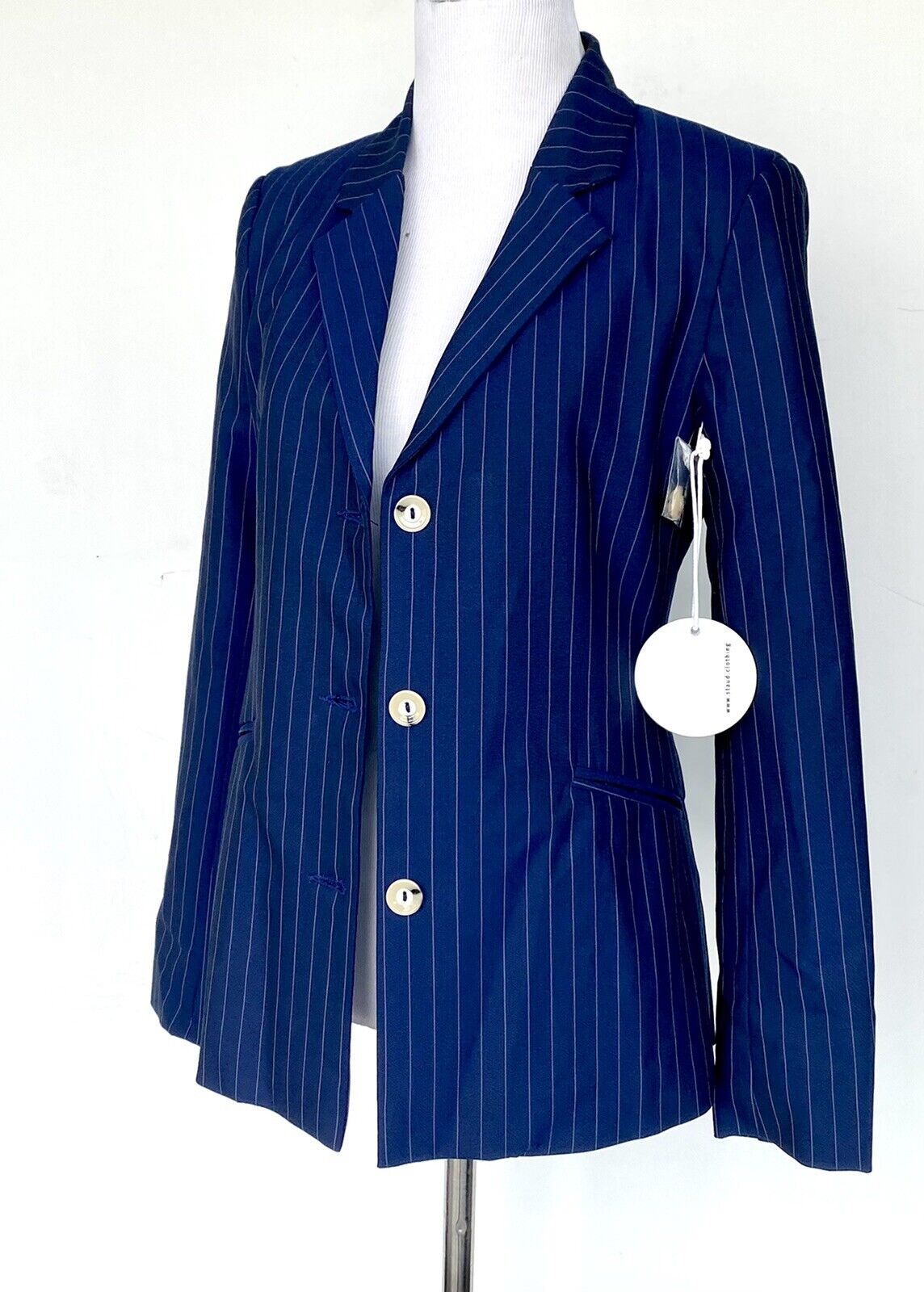 Staud Tunnel Blazer Navy pinstripe retail $245 price $76 size 0