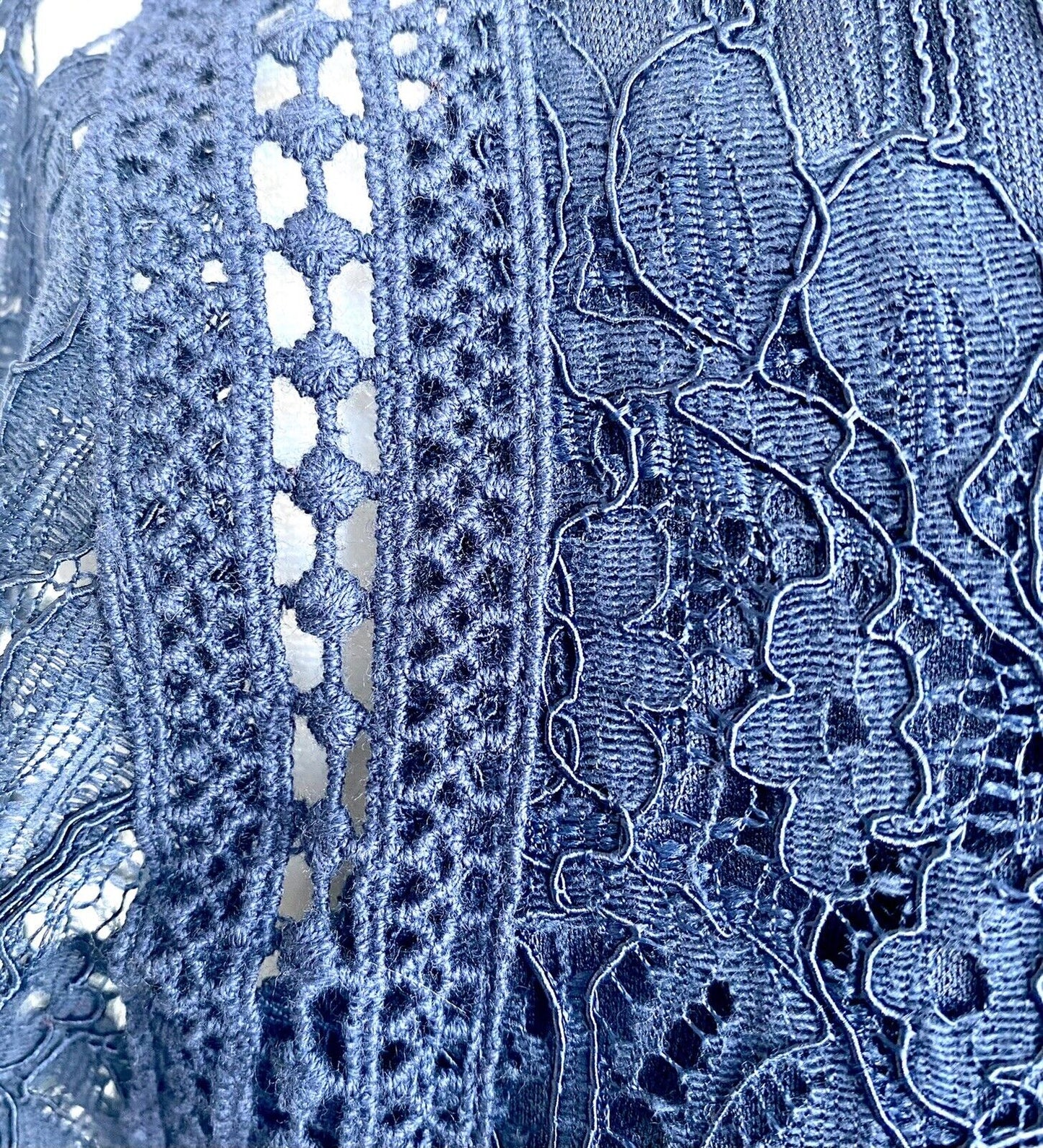 Aqua Soutache Lace Navy Cutout Party Dress. Size S Retails $78 Price $49 NWT