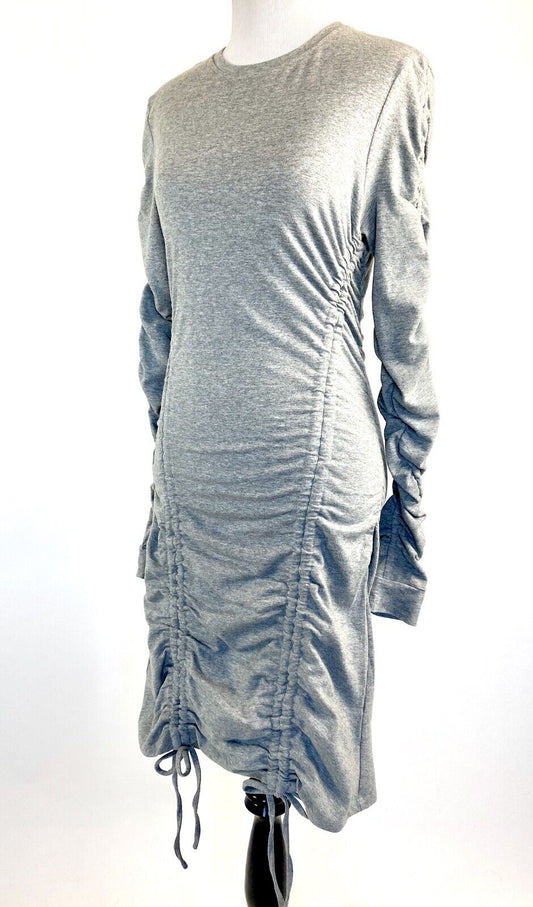Kendall + Kylie Grey Ruched LS Stretch Dress S Retail $118 Price $72