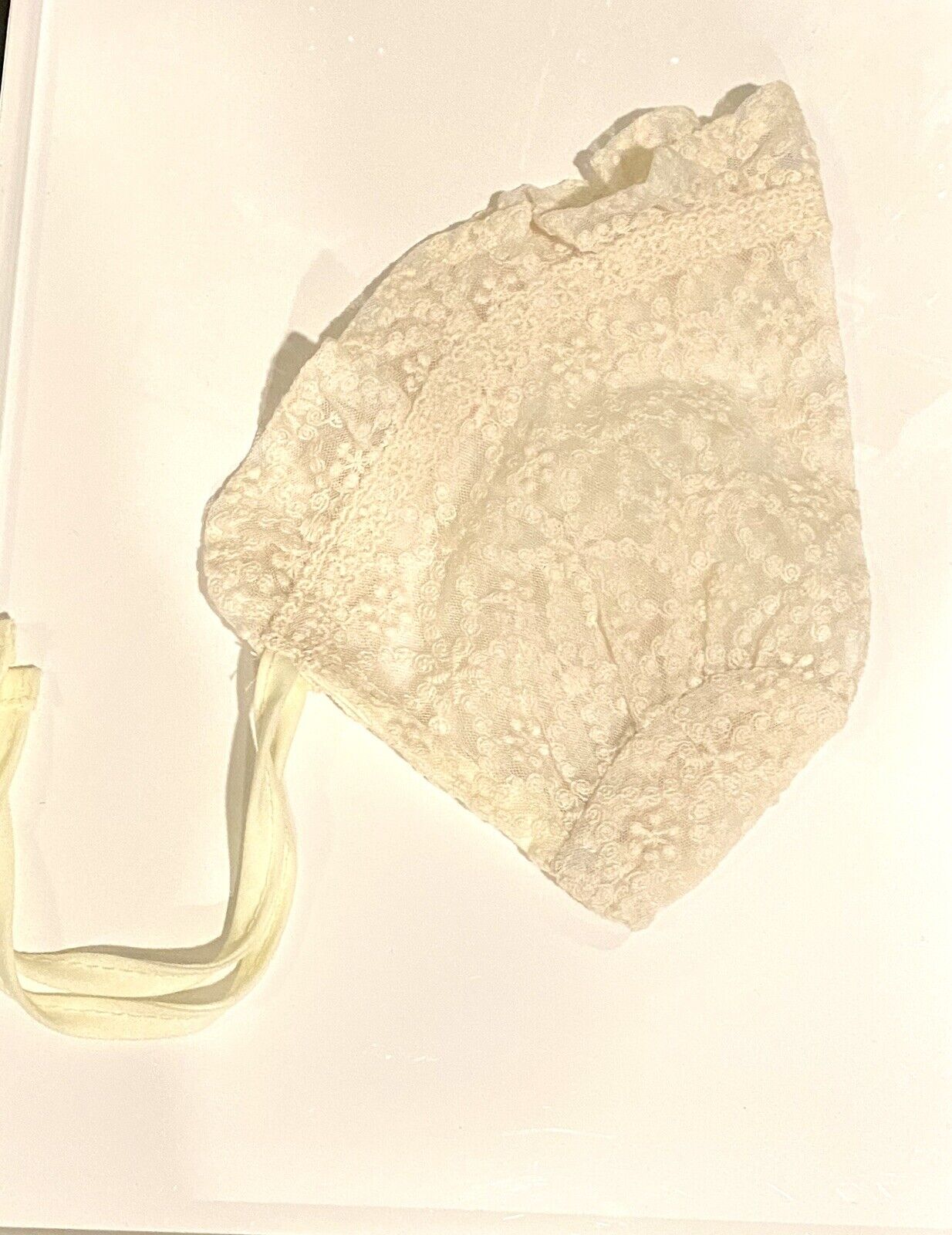 Antique Vintage Style Cream Lace Bonnet Baby Girl. One Size Price $15