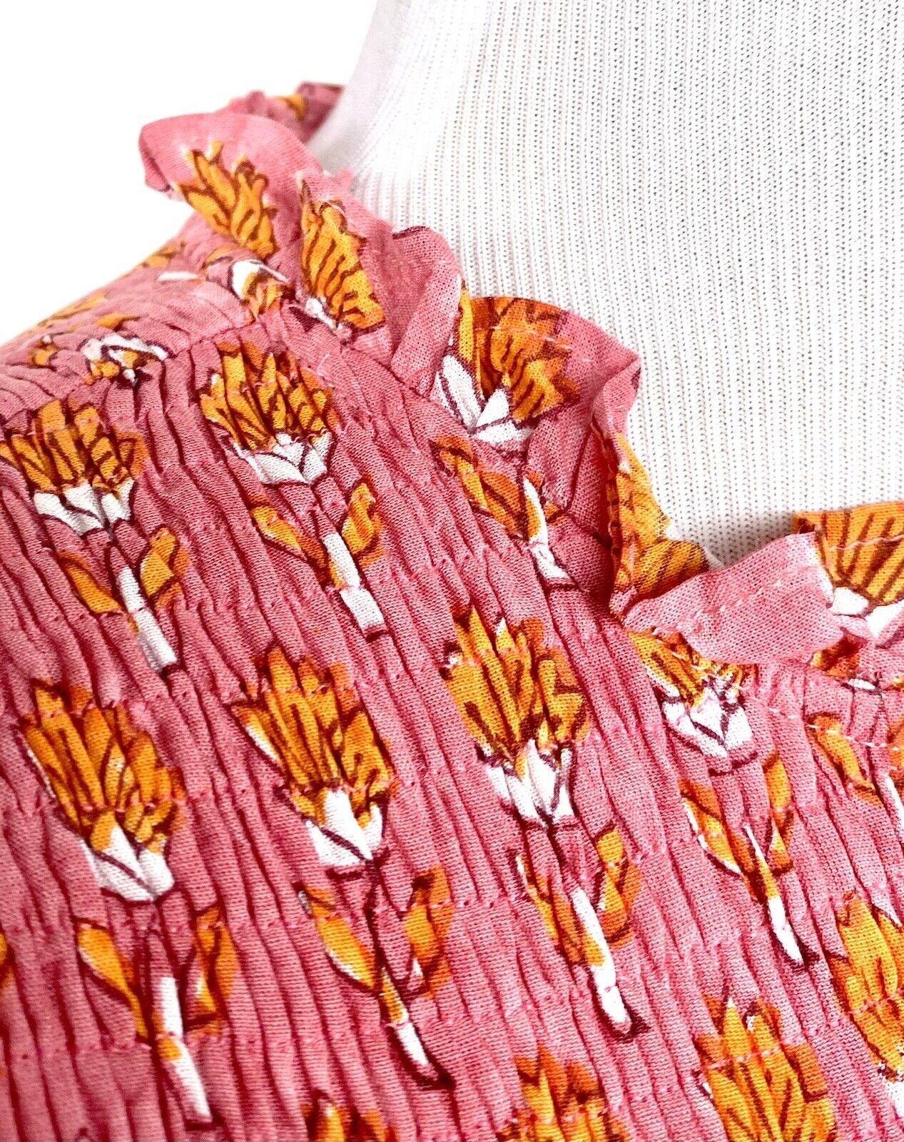 J Marie Elena Smocked Ruched Tiered Dress size M Retail $158 Price $70 NWT