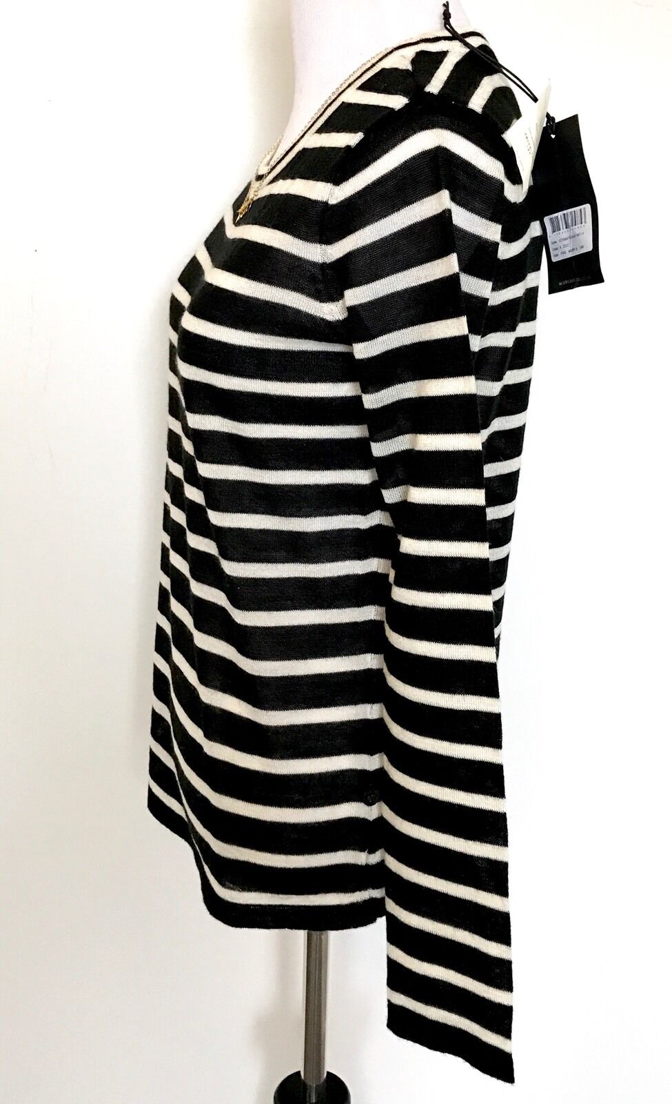 Scotch & Soda Black Stripe Sweater & Necklace  NWT Retail $109 Price $50 Sz XS