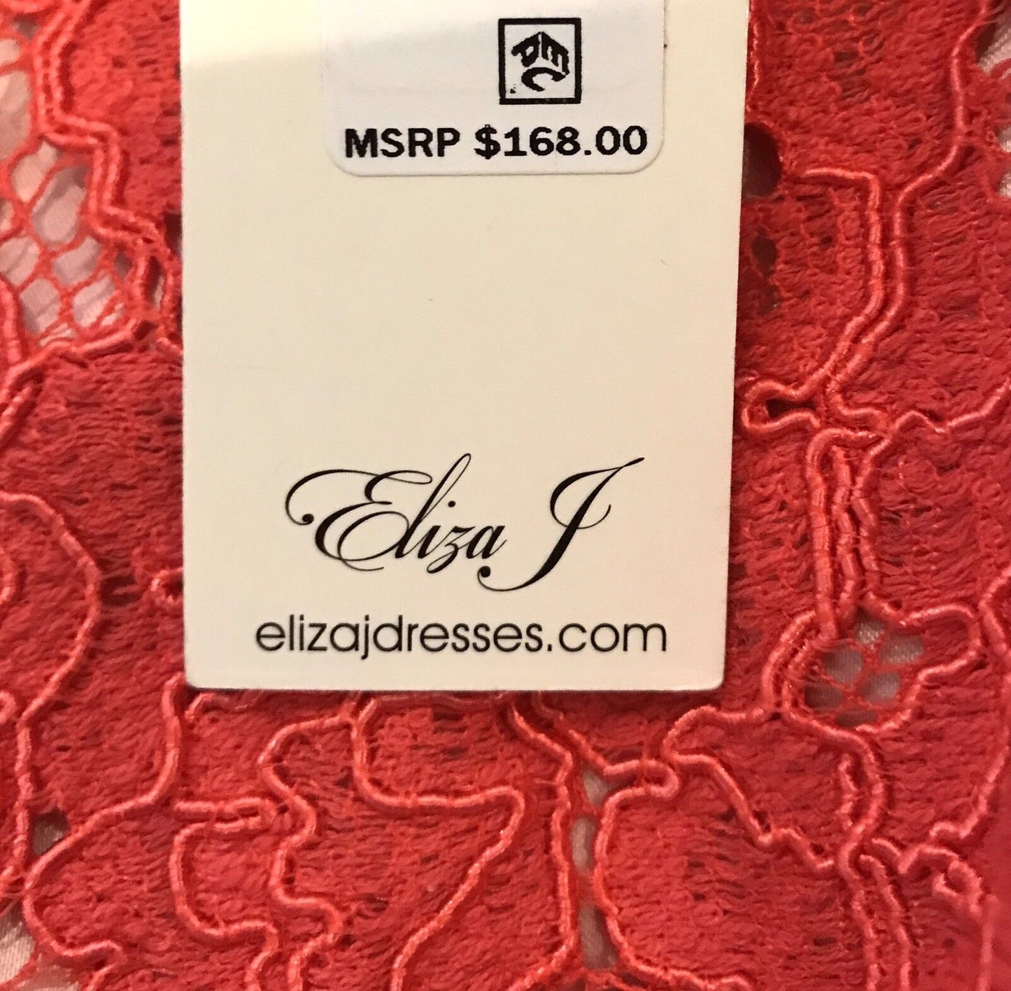 Eliza J Coral Orange Lace Shift Dress NWT Retails $168 Price $62 Size 14P