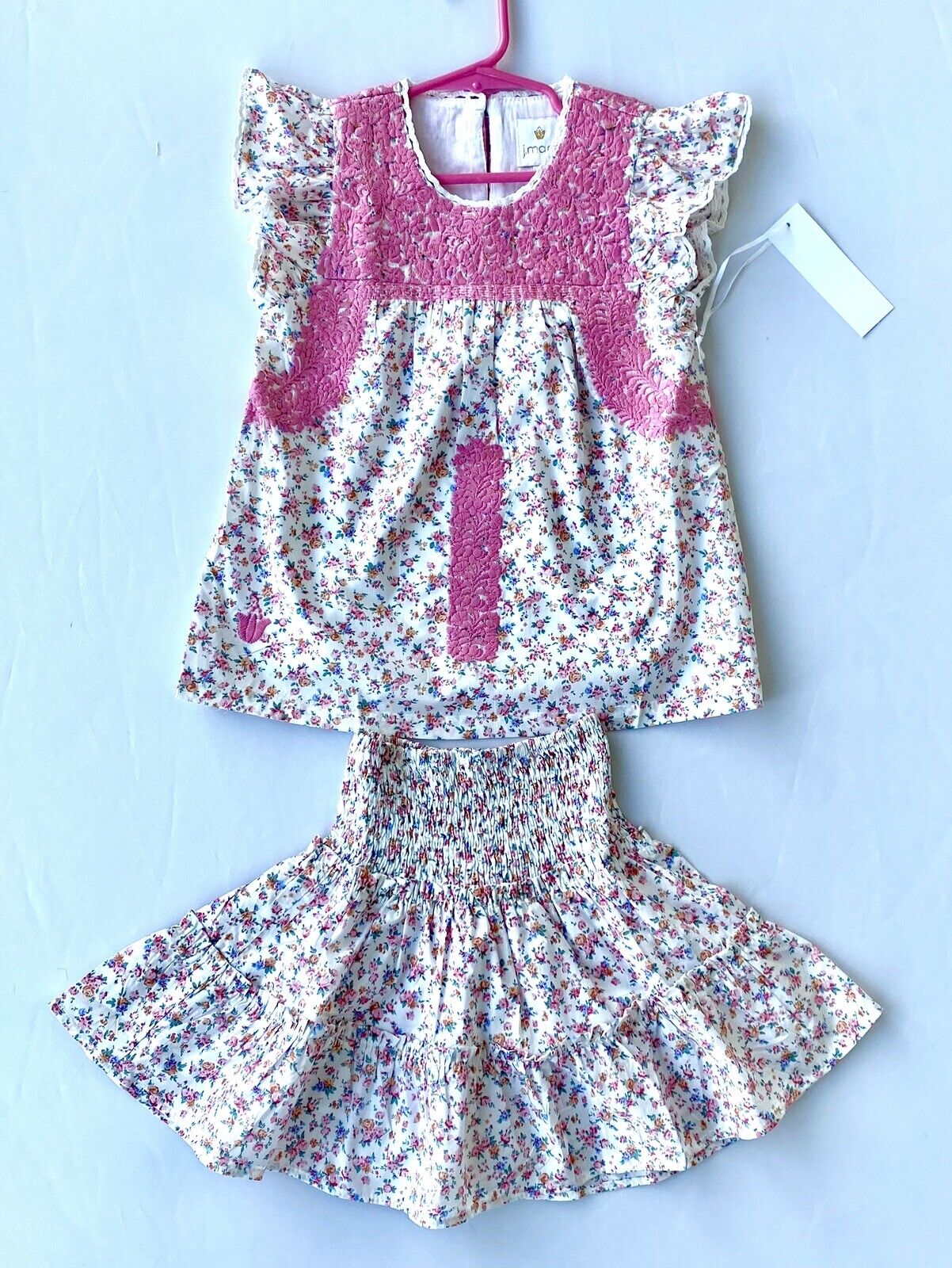 J Marie embroidered Rosalee Set Retail $136 Price $49 Blouse Skort 5T