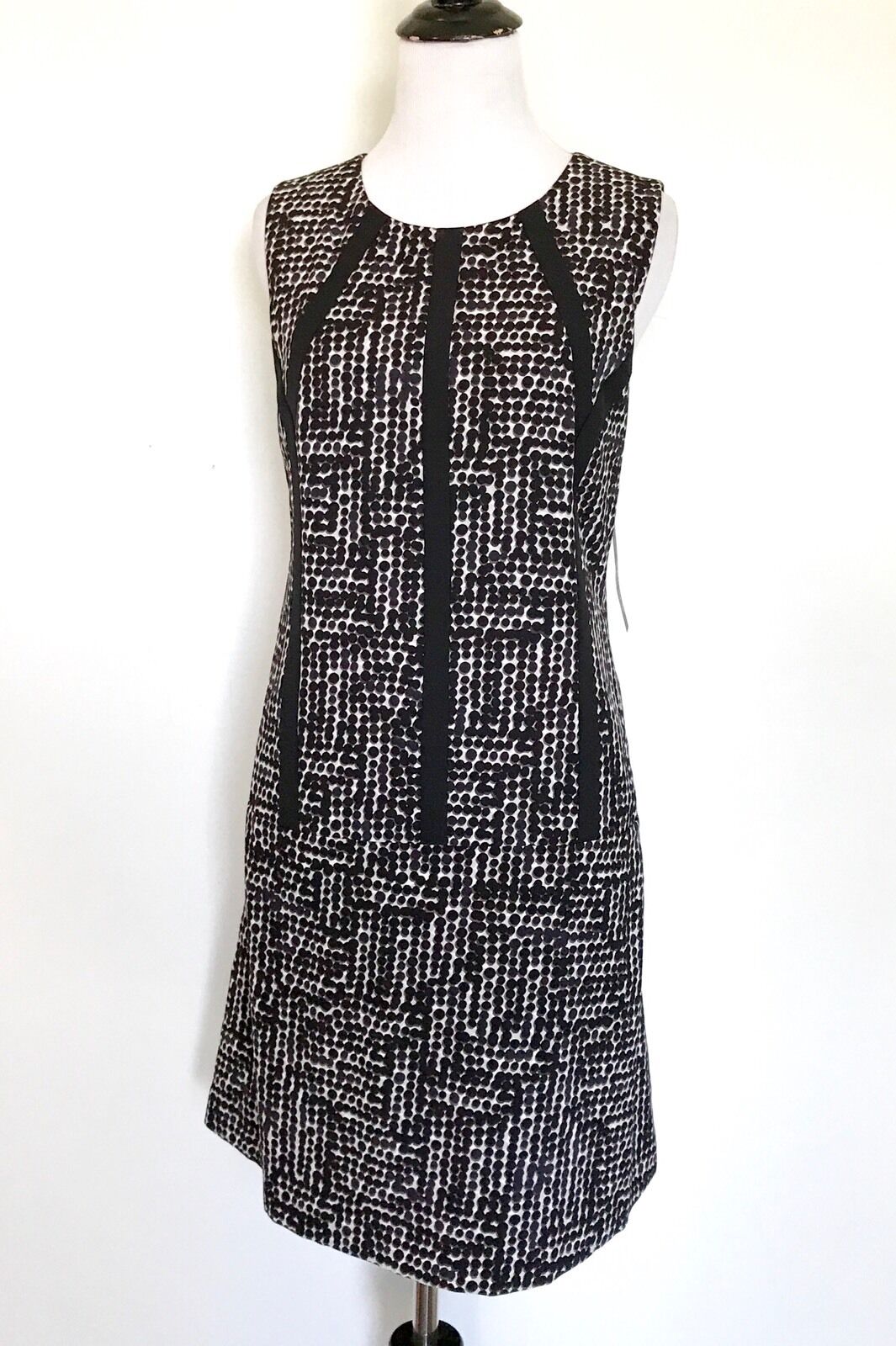Nic + Zoe Black Dots Direction Dress. NWT Size S Retail $168 Price $48