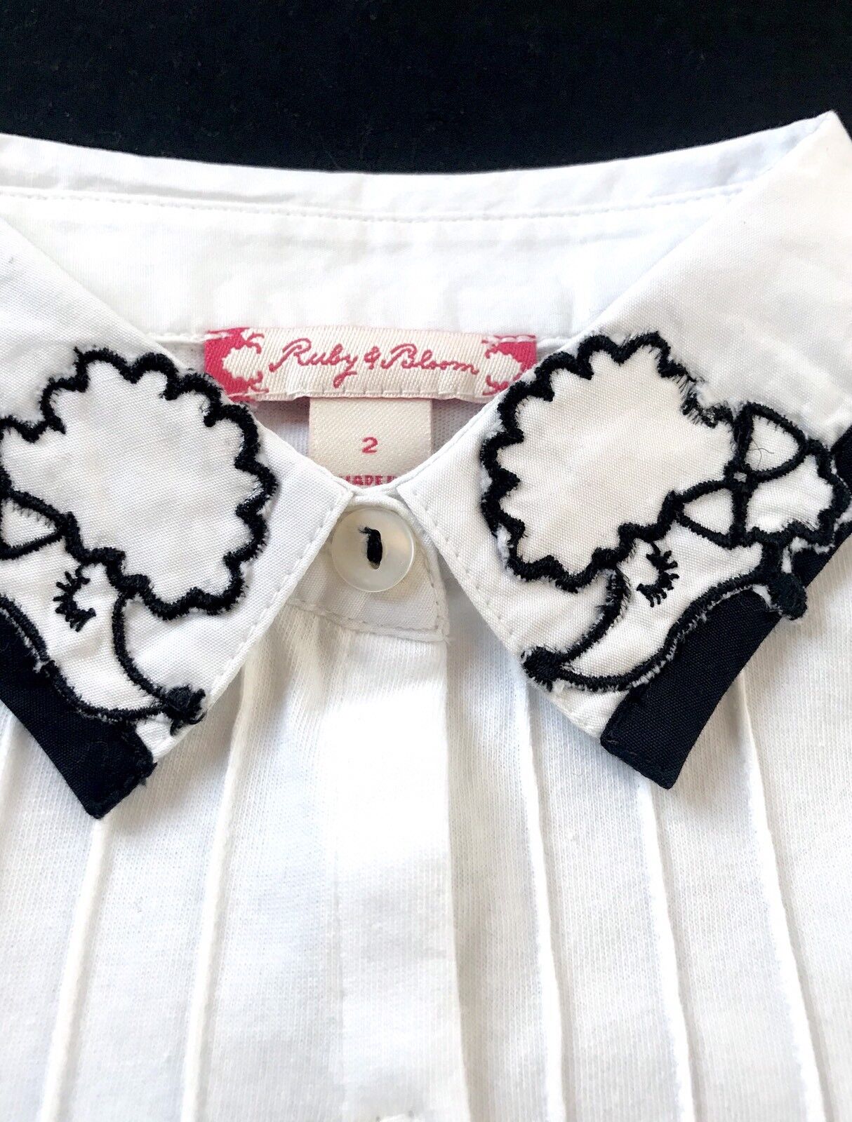 NEW Ruby & Bloom Ivory White Poodle Collar Blouse Price $29 Age 2 NWT
