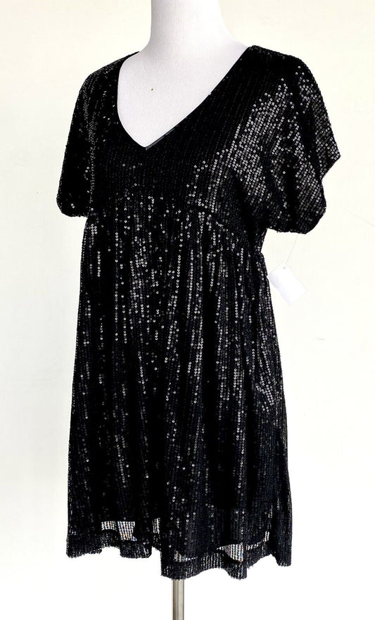 The Impeccable Pig Black Sequin Romper Retail $64 Price $49 NWT Sz Small