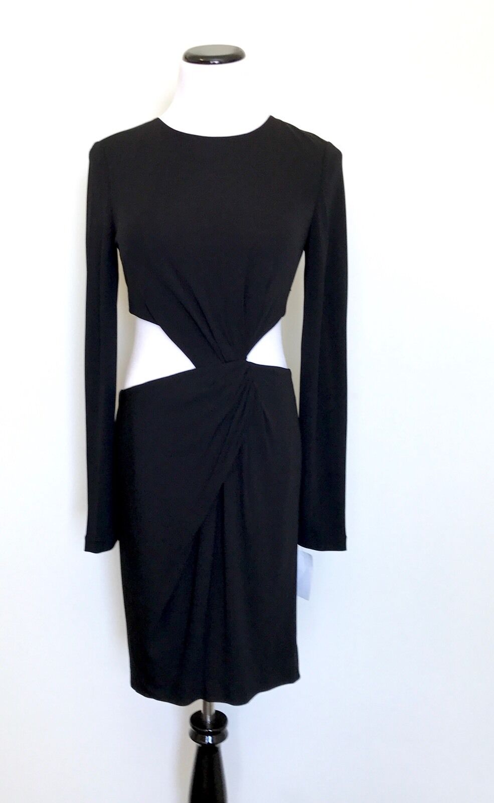 Rachel Zoe Black Shay Draped  Dress. CutoutsZip Back. Retail $345 Price $149 (6)
