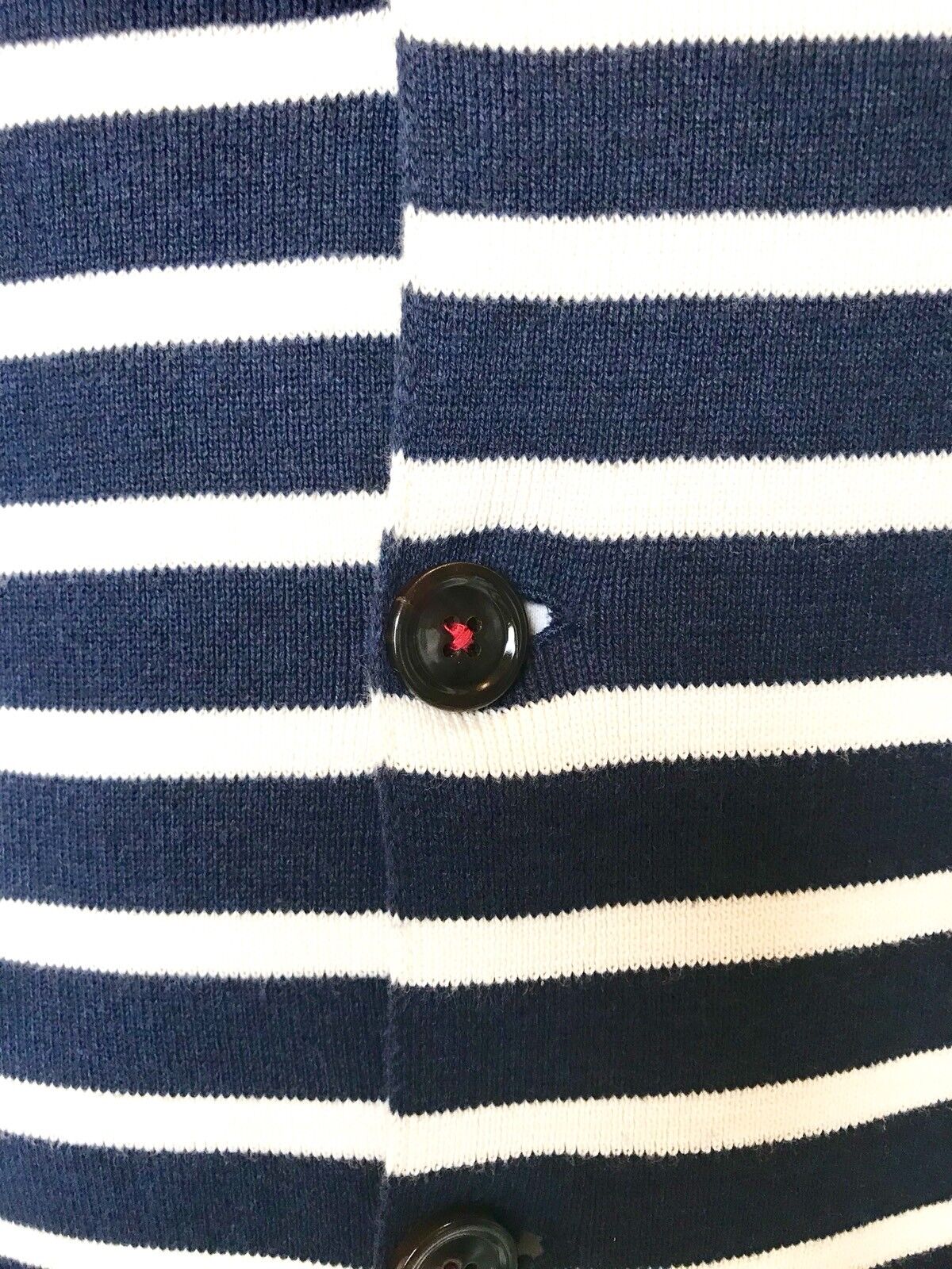 Carolina Herrera Navy Blue & White Cardigan Retail $220  Price $148 NWT Size XL