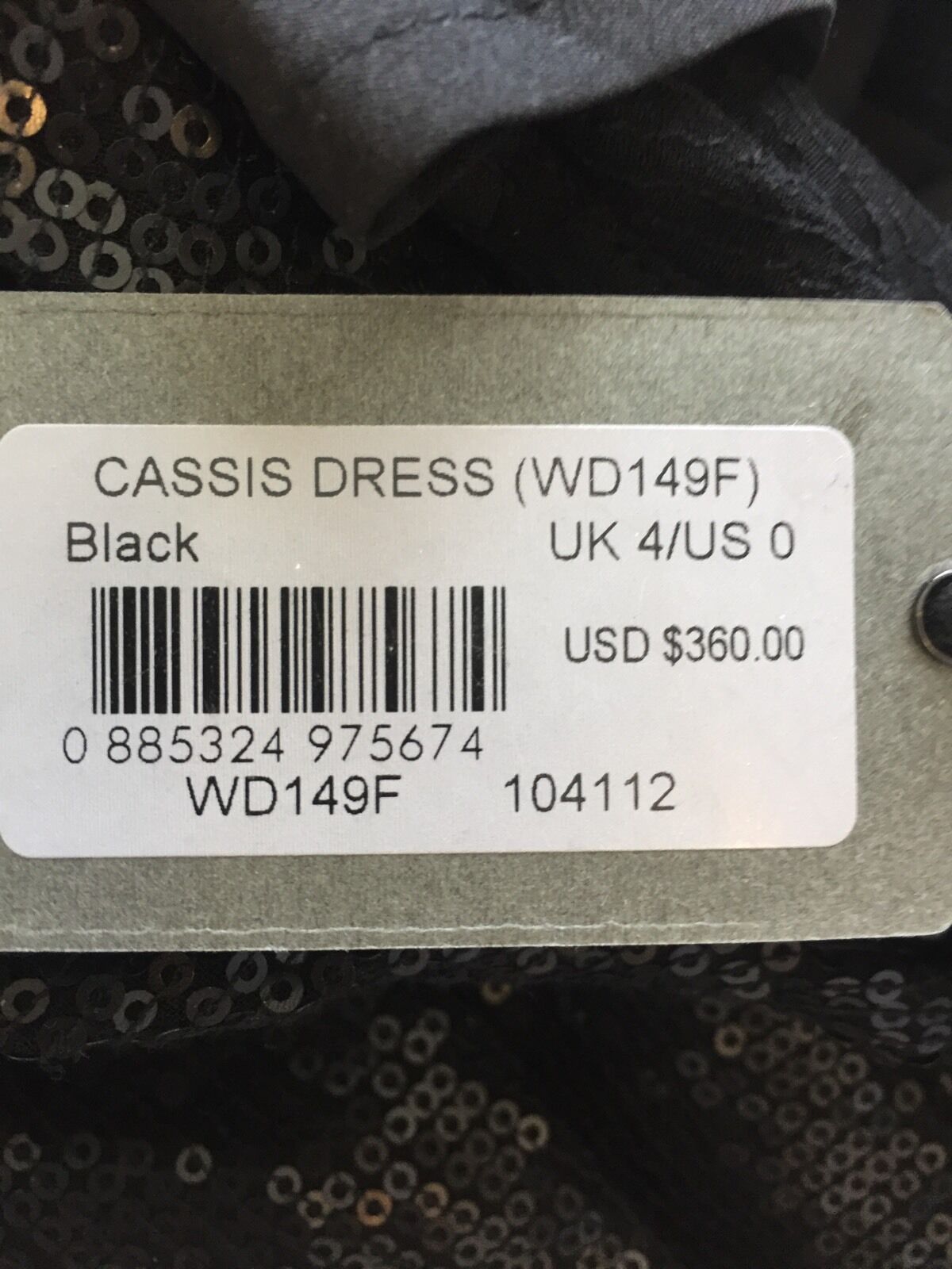 AllSaints NWT Cassis Sequin Black Formal/ Prom Dress.Retail $360 Price $154 Sz 0