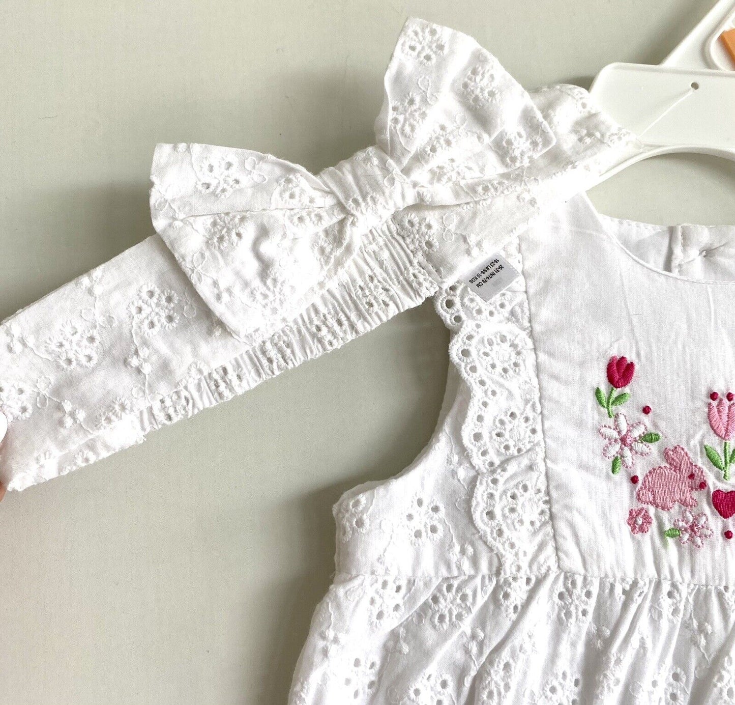 Little Me 2 Pc Eyelet Bunny Bubble Romper & Headband 12M NWT Retail 32 Price $22