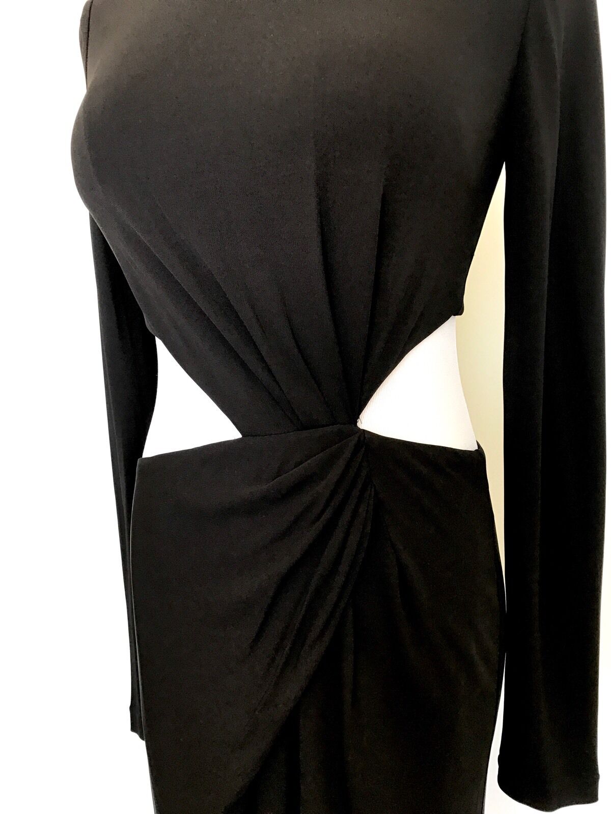 Rachel Zoe Black Shay Draped  Dress. CutoutsZip Back. Retail $345 Price $149 (6)