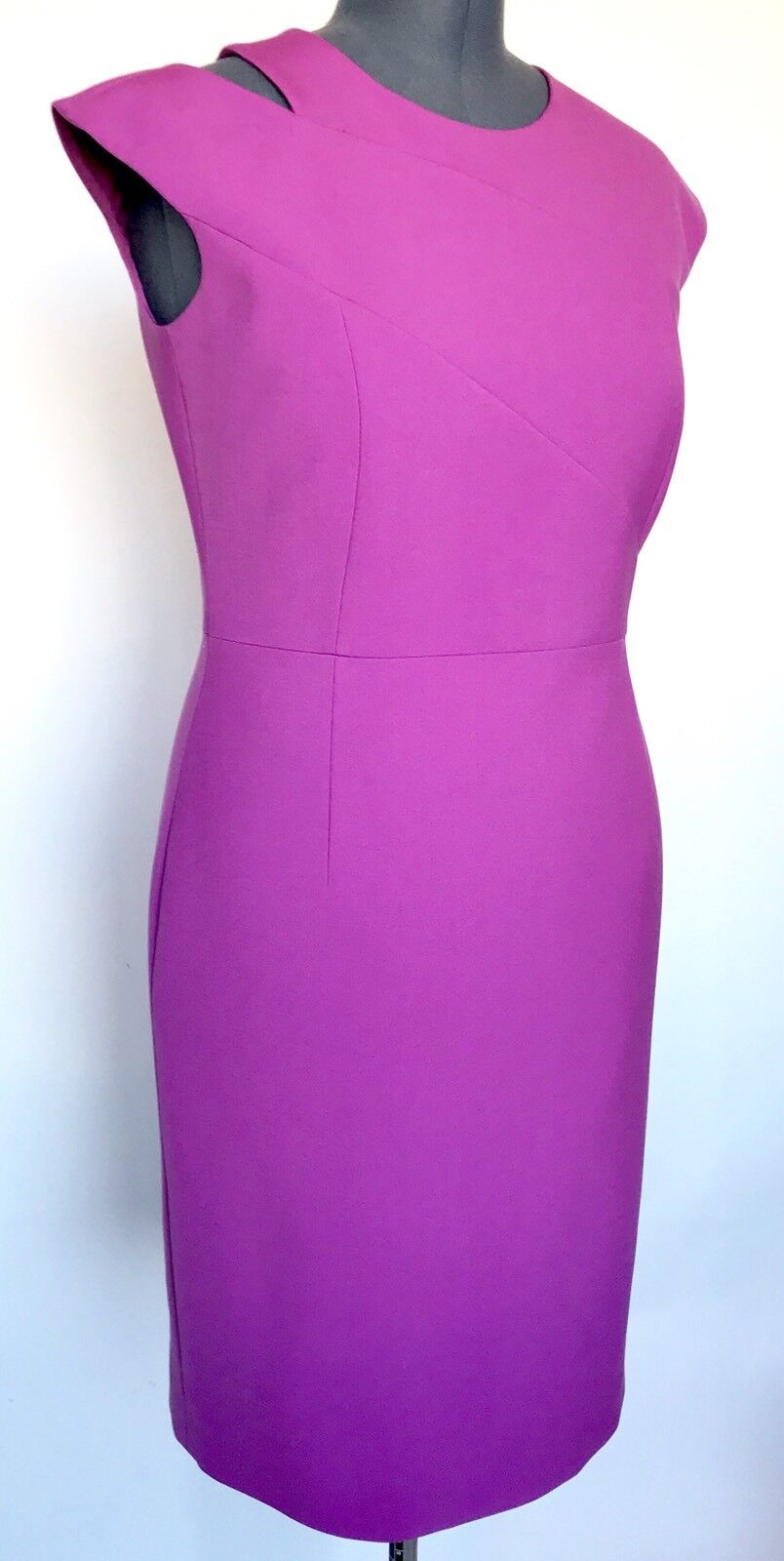 BOSS Hugo Boss Danouk Purple Cutout Sheath Dress Retail $575 Price $225 Size 10