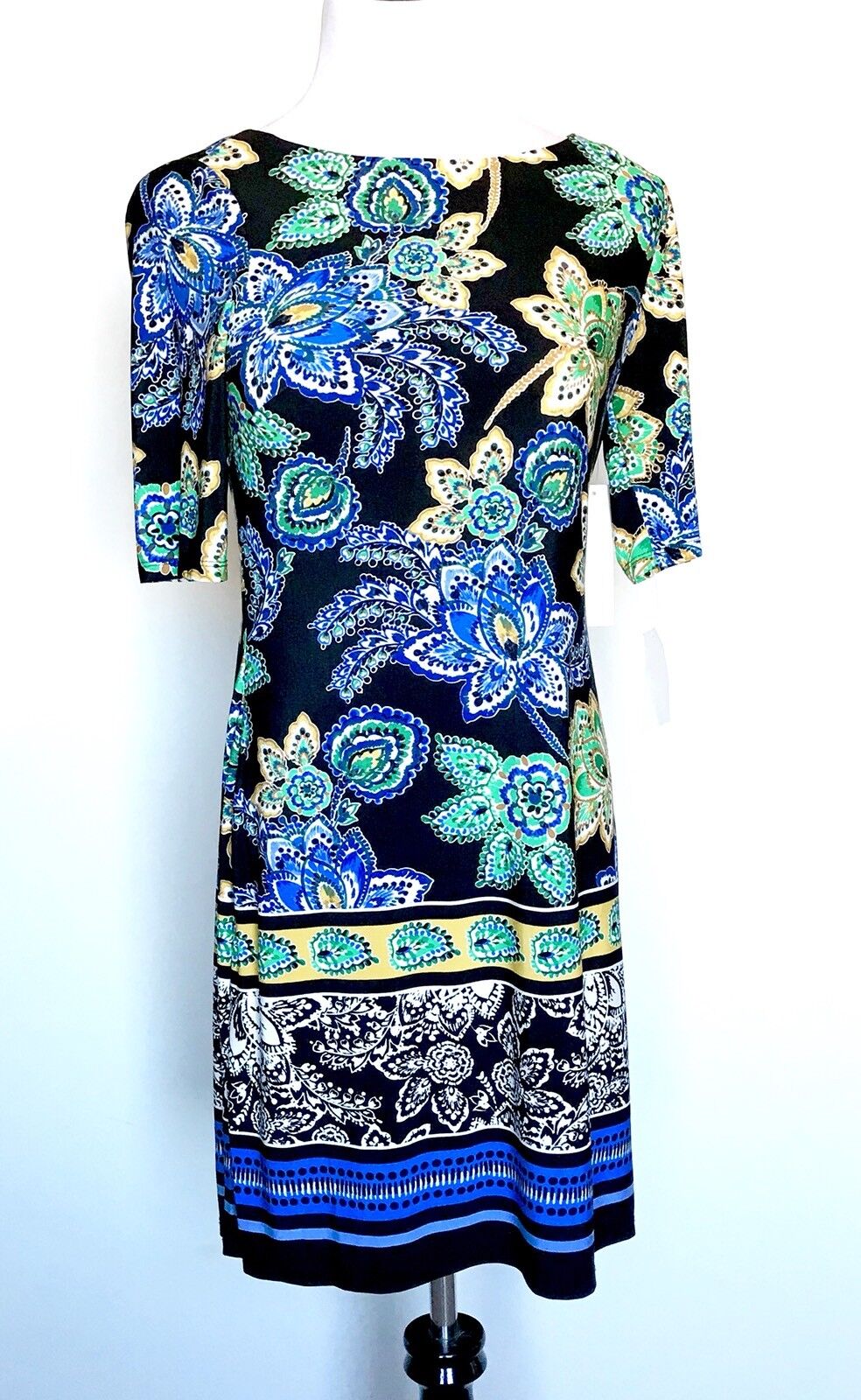 Eliza J Blue Floral Stretch Tunic Dress NWT Retails $118 Price $59 Size 6